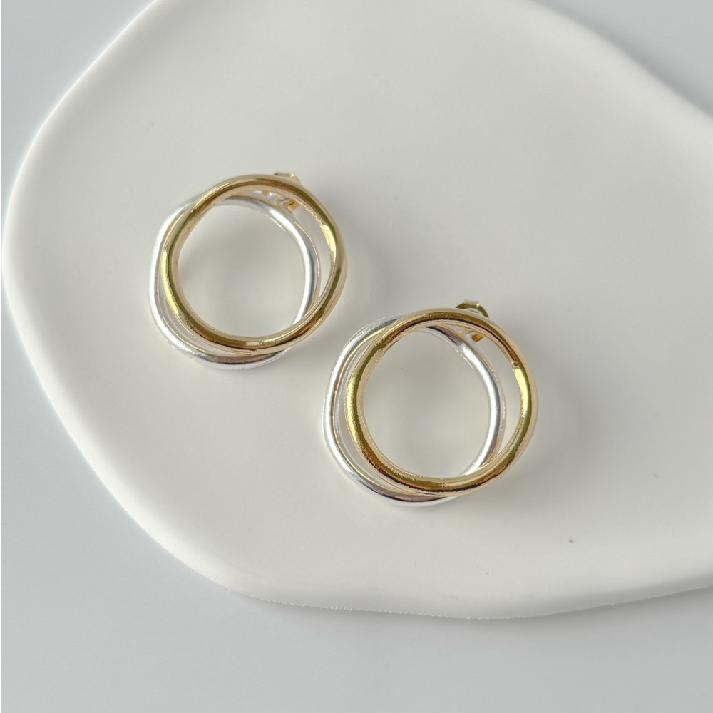 18k Gold and Silver Plated Earrings